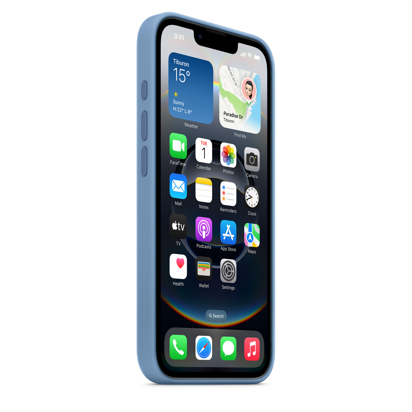 iPhone 15 Silicone Case with MagSafe - Winter Blue