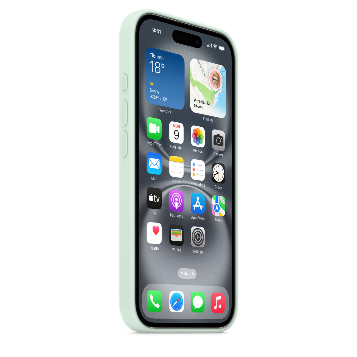 iPhone 16 Silicone Case with MagSafe – Aquamarine