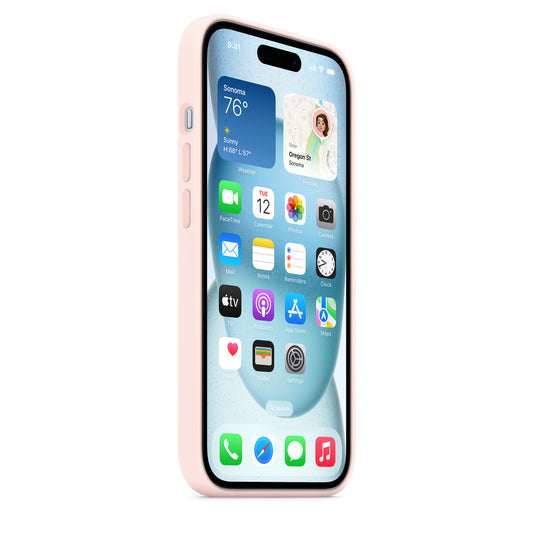 iPhone 15 Silicone Case with MagSafe - Light Pink